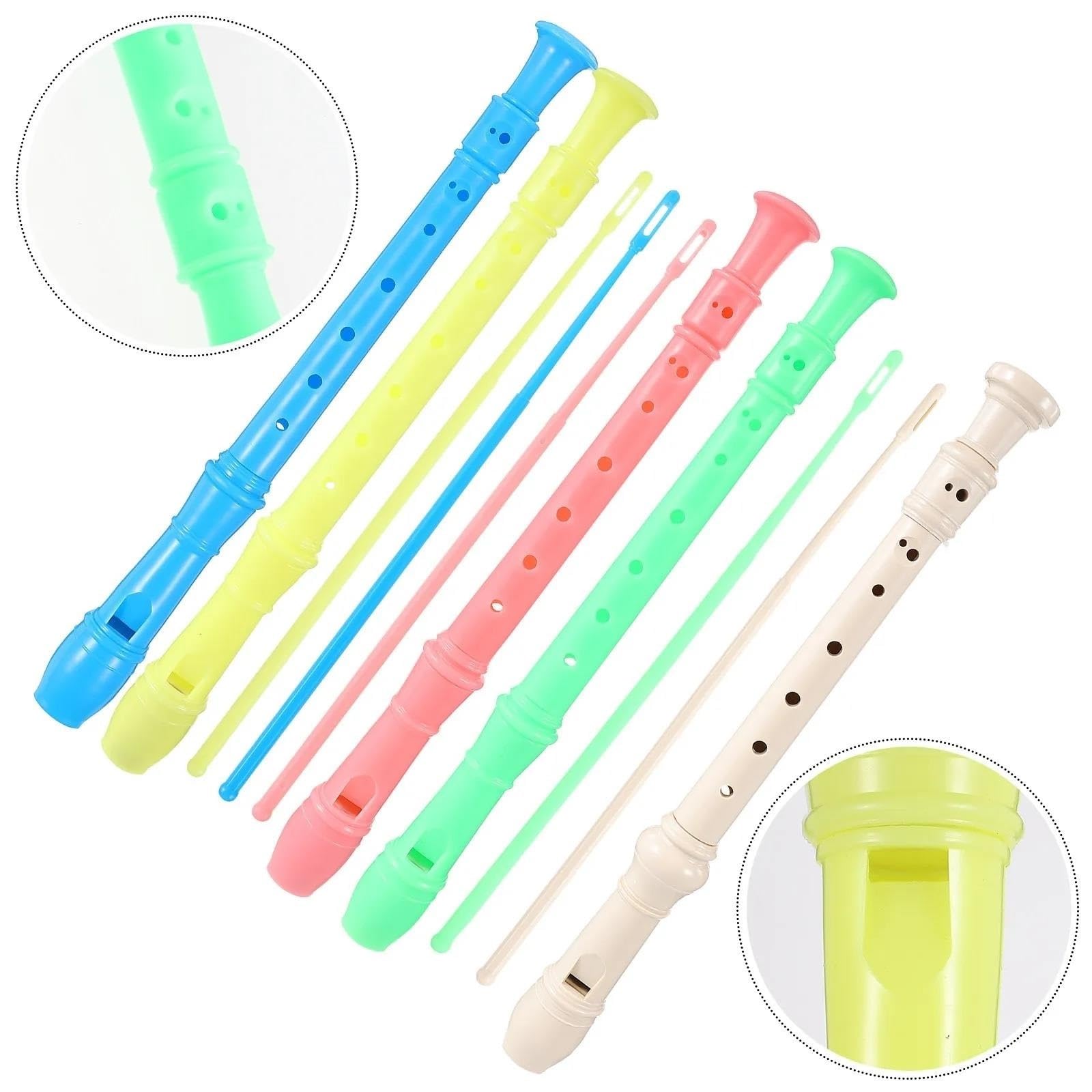 Flet Prosty 5 Szt Wielokolorowe Flety Proste Sopranowe Dla Początkujących Plastik ABS 8 Otworów