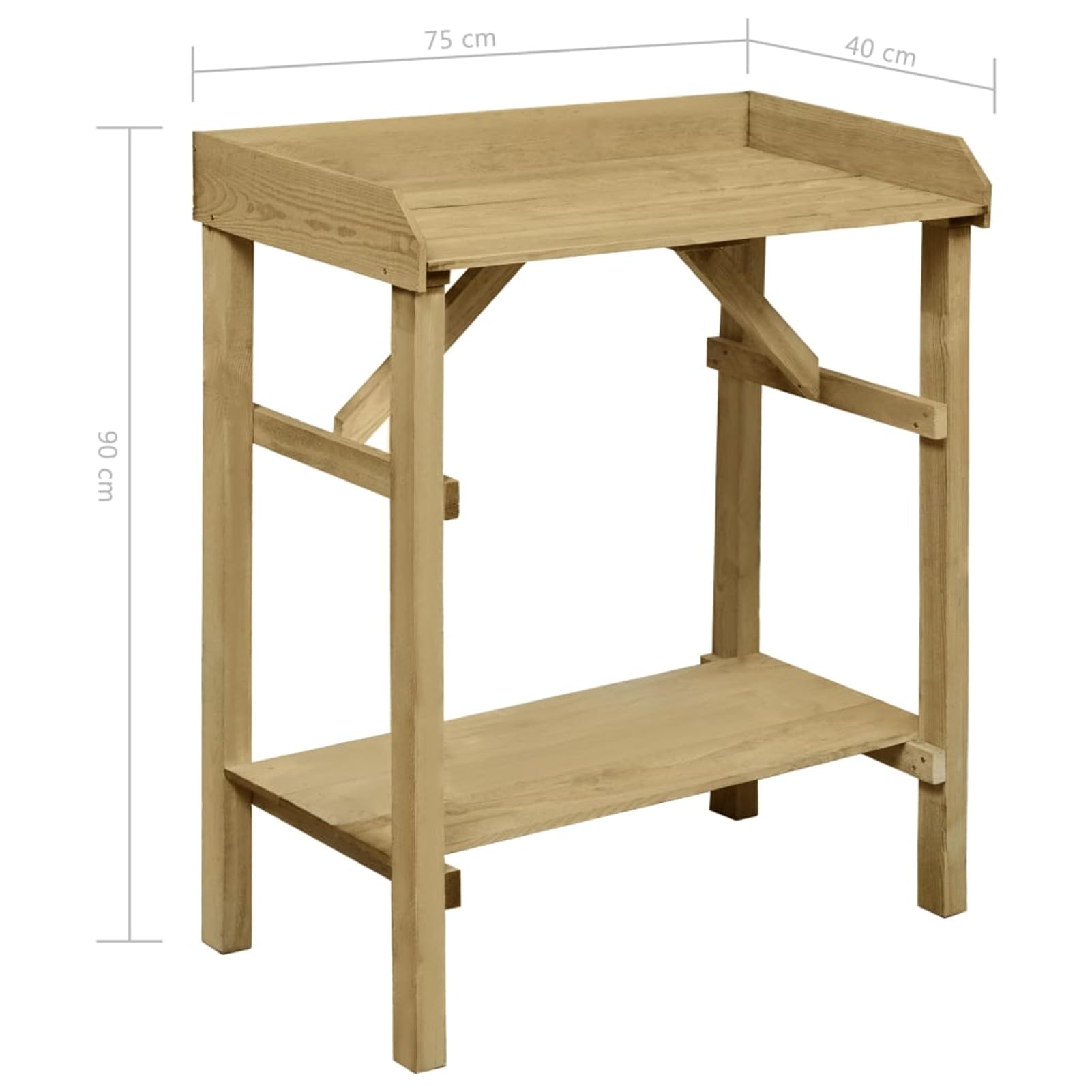 Fasba Mesa Jardinera de Madera Maciza con Estantes para Decoración de Exteriores y Almacenamiento Modelo FCLRZJ-45302ES