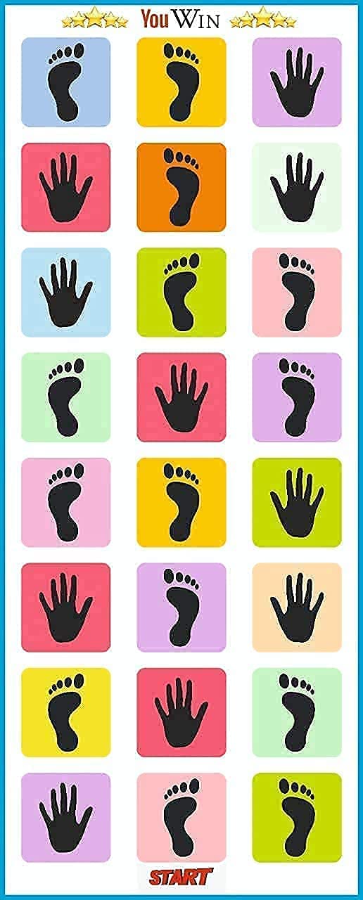Cartvilla Jumbo Play Floor Games (2.5 feet x 8 feet- PVC Flex Material) Game for Kids n Adults Family Game, Kith-Kith, Stapu, Langdi, Chalk Game (Hands and feet hopscotch Jumbo Play mat) Pack of 1