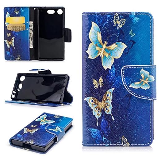 Funda® 3D-relief mönster flip plånboksfodral för Sony Xperia XZ1 Compact stående fodral Sony Xperia XZ1 Compact 3