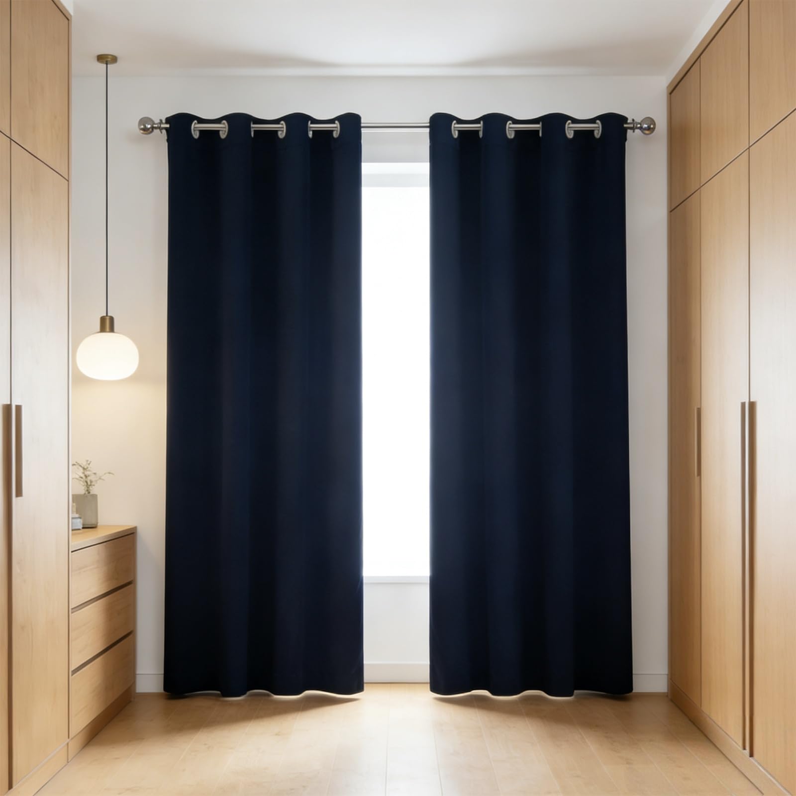 Rideaux opaque bleu marine tissu doux isolant thermique de prestige 50 x 70 cm