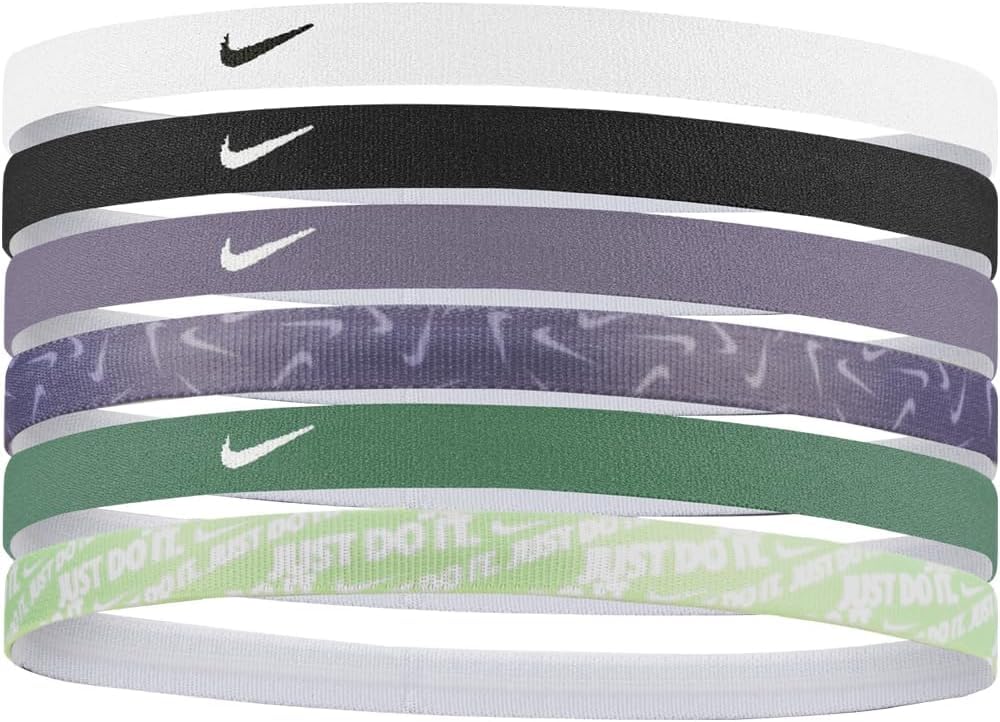 Nike Printed Headbands/Silicone strip grips hair and keeps band in place - 6 Pack - Unisex (6PK-PRINTED-3)