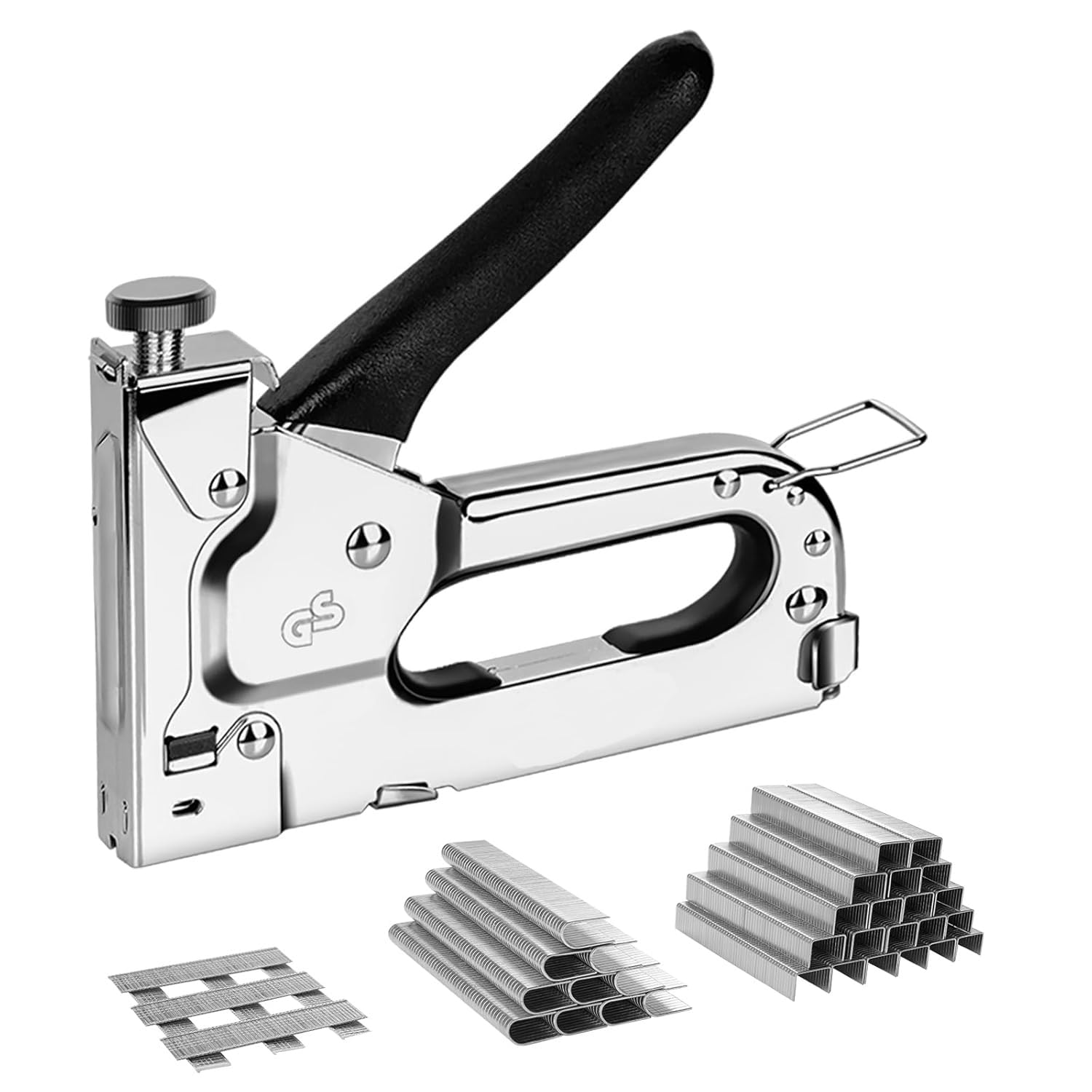 5Qebhram 3 in 1 Shooting Nailer Gun Tacker Gun Stapler with 600 Staples Pins for Fixing Material | Decoration | Carpentry | Furniture | Doors | Windows