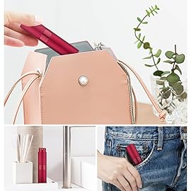 LISAPACK 8ML Atomizer Perfume Spray Bottle for Travel, Empty Refillable Cologne Dispenser, Portable Sprayer (Wine Red)