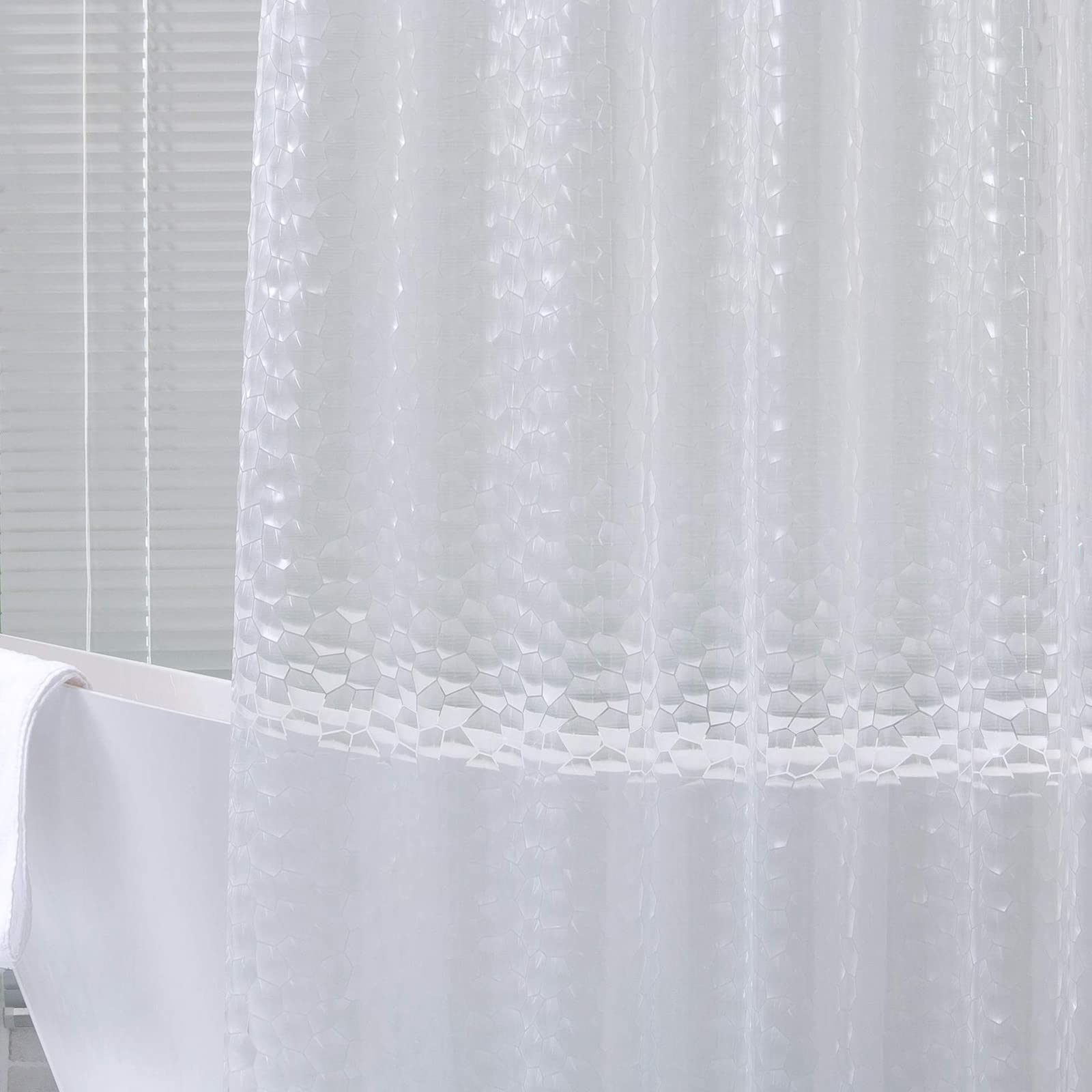 KnSam Shower Curtain 120 x 180 cm (Width 120, Height 180), Anti-Mould, Thickening EVA Shower Curtains - Image 2