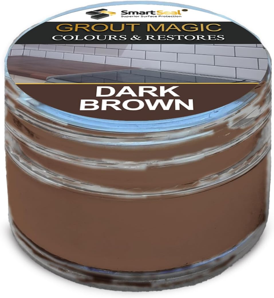 Smartseal Grout Magic – Dark Brown, 20ml – Professional Reviver & Colour Restorer – Long-Lasting Sealer Superior to Grout Pens & Paint – 15-Year Durability