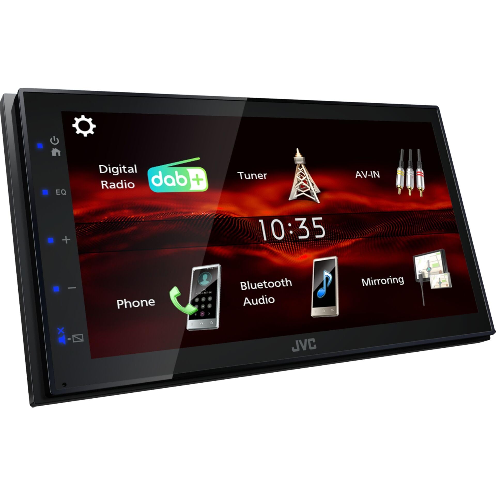 JVC KW-M180DBT -Autoradio multimédia avec écran capacitif 17,3 cm (6,8 Pouces) Démarrage Rapide et Mirroring Android Via USB (4 x 45W, DSP, Dab+/FM, BT, 3X pré-Sorties 2V, USB, contrôle iPod/iPhone)