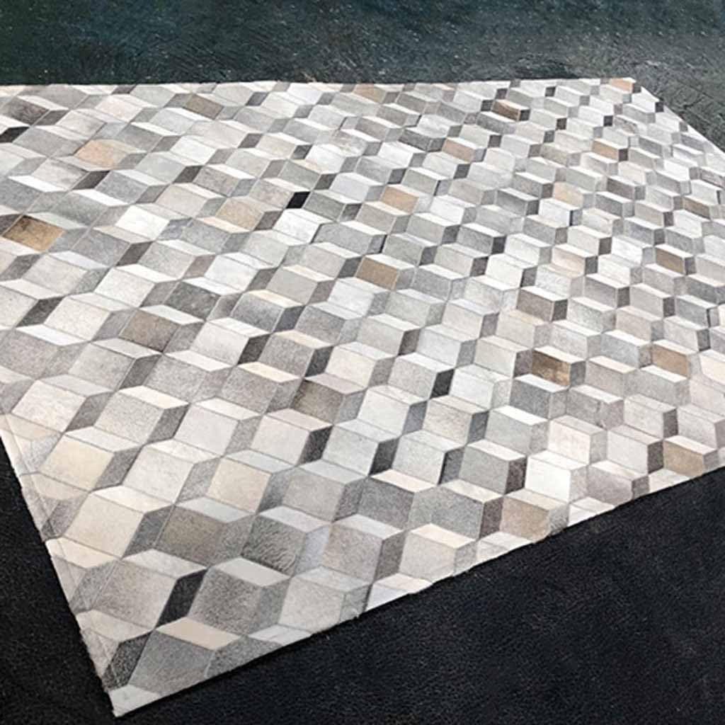Tappeto in pelle di mucca Marrone e bianco, protezione del pavimento in con bordi naturali Angolo lettura Design minimalista in vera(2000MMx3000MM)