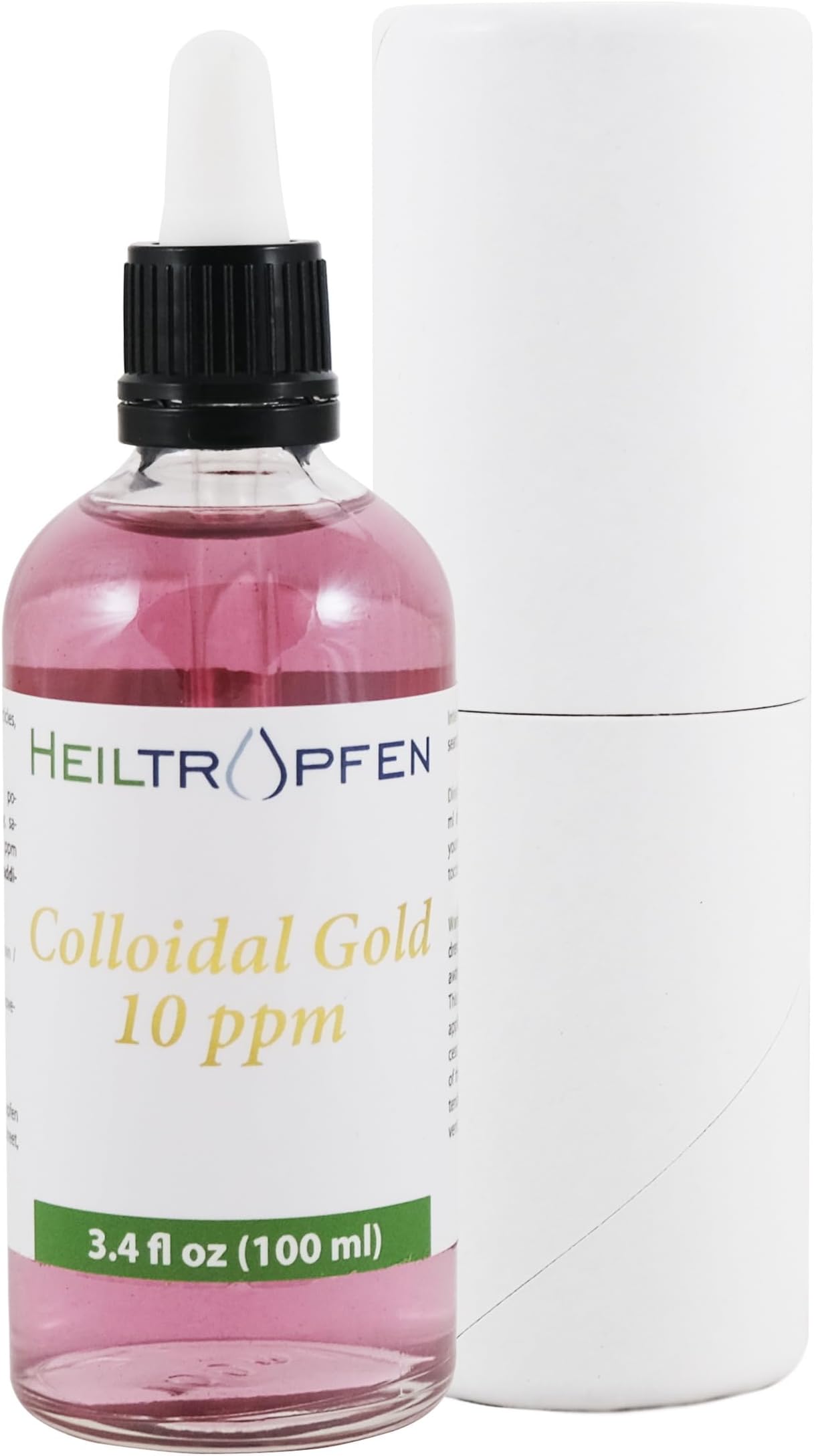 Colloidal Gold | 10 ppm | 3.4 Fl Oz - 100 ml | Third-Party Tested | Heiltropfen®