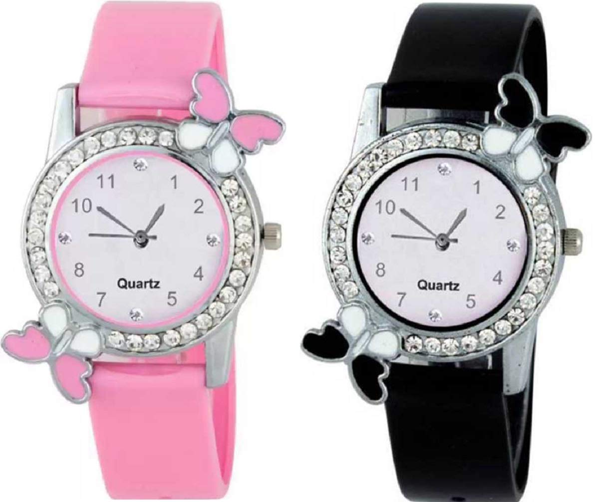 ZUPERIA Butterfly Diamond Studded Watch Combo for Girls and Women (B083RBWYXX) Amazon Price History, Amazon Price Tracker