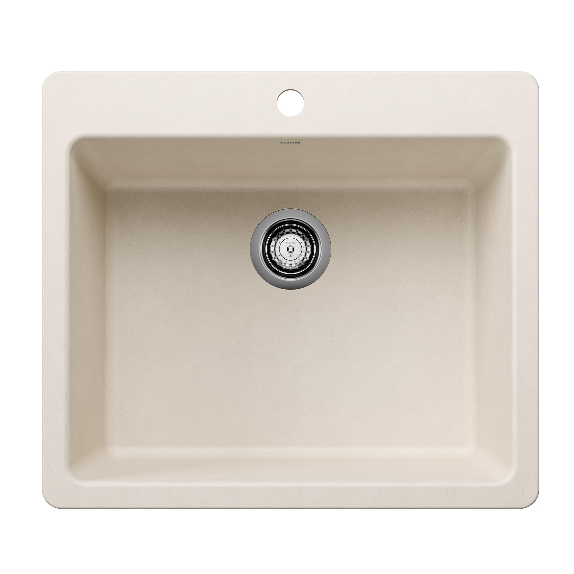 BLANCO 443225 Liven SILGRANIT 25" Single Bowl Drop-In/Undermount Kitchen Sink - Soft White