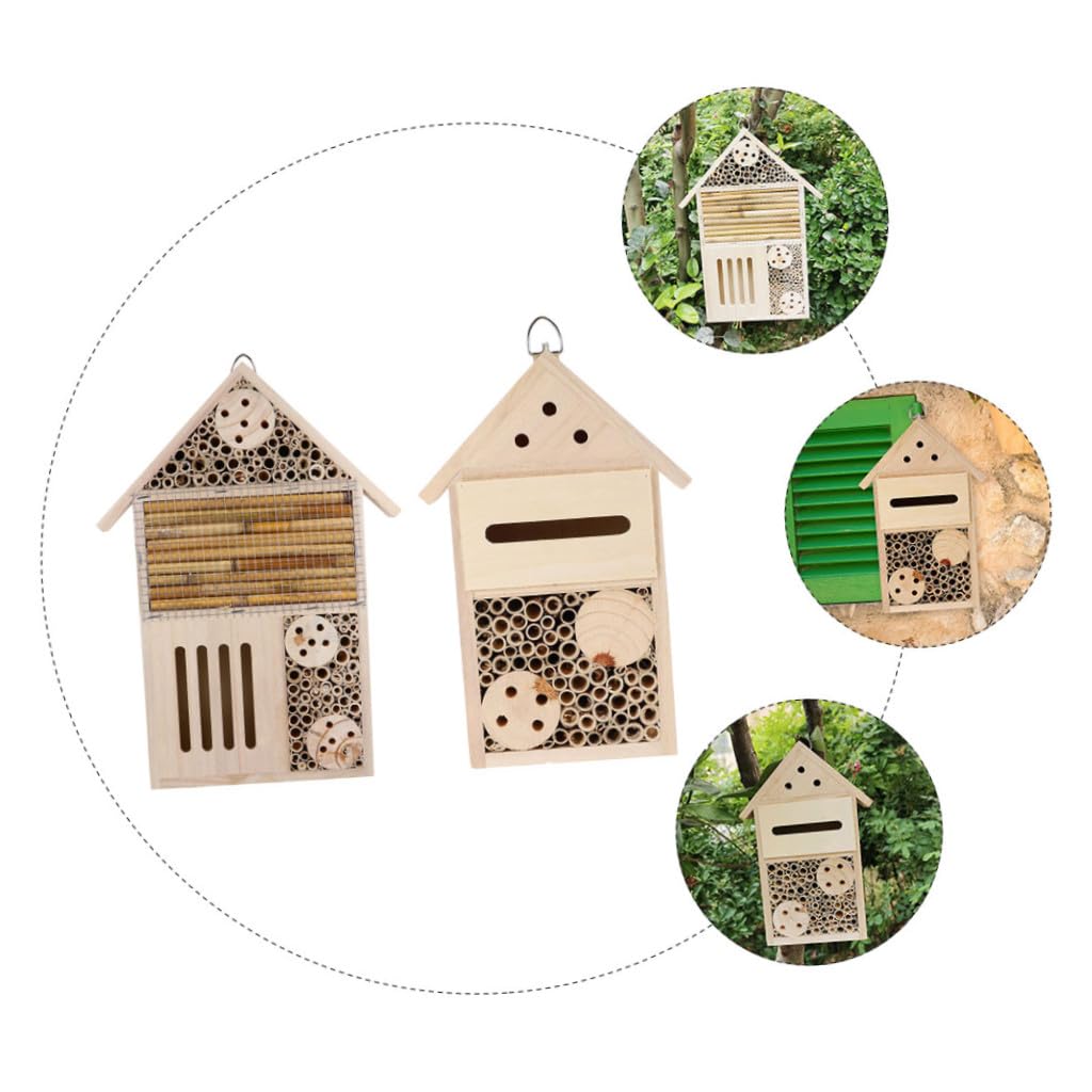 2 Pezzi Casa per Api Decorazione per Insetti e Facile da Appendere Habitat Sicuro per Api Solitarie e Insetti