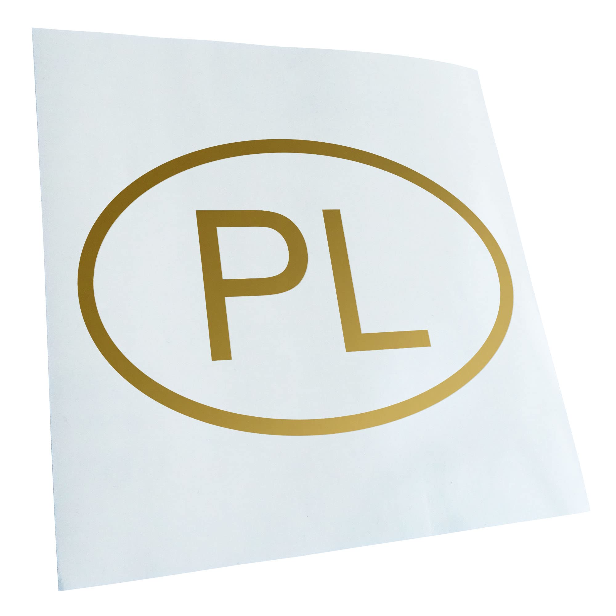 Kiwistar - Car Sticker - Gold - 50 x 33 cm Poland PL - Rear Window Car Sticker Weatherproof for Car Truck Moped Truck - Sticker Exterior Self-Adhesive Tuning Accessories for Window Vehicle Window