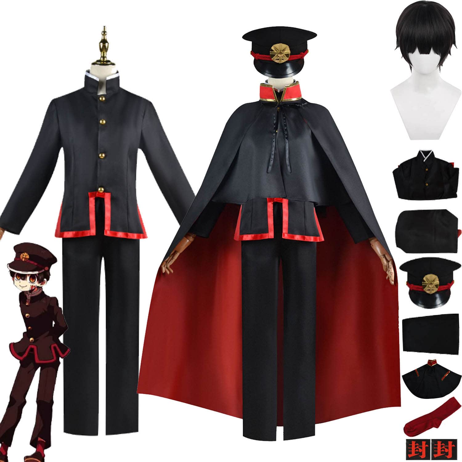 Anime Toilet Bound Hanako Kun Disfraz de Cosplay Yashiro Nene Juego de role Uniforme Conjunto Completo Halloween Fiesta Carnaval Traje de vestir con Peluca para Hombres