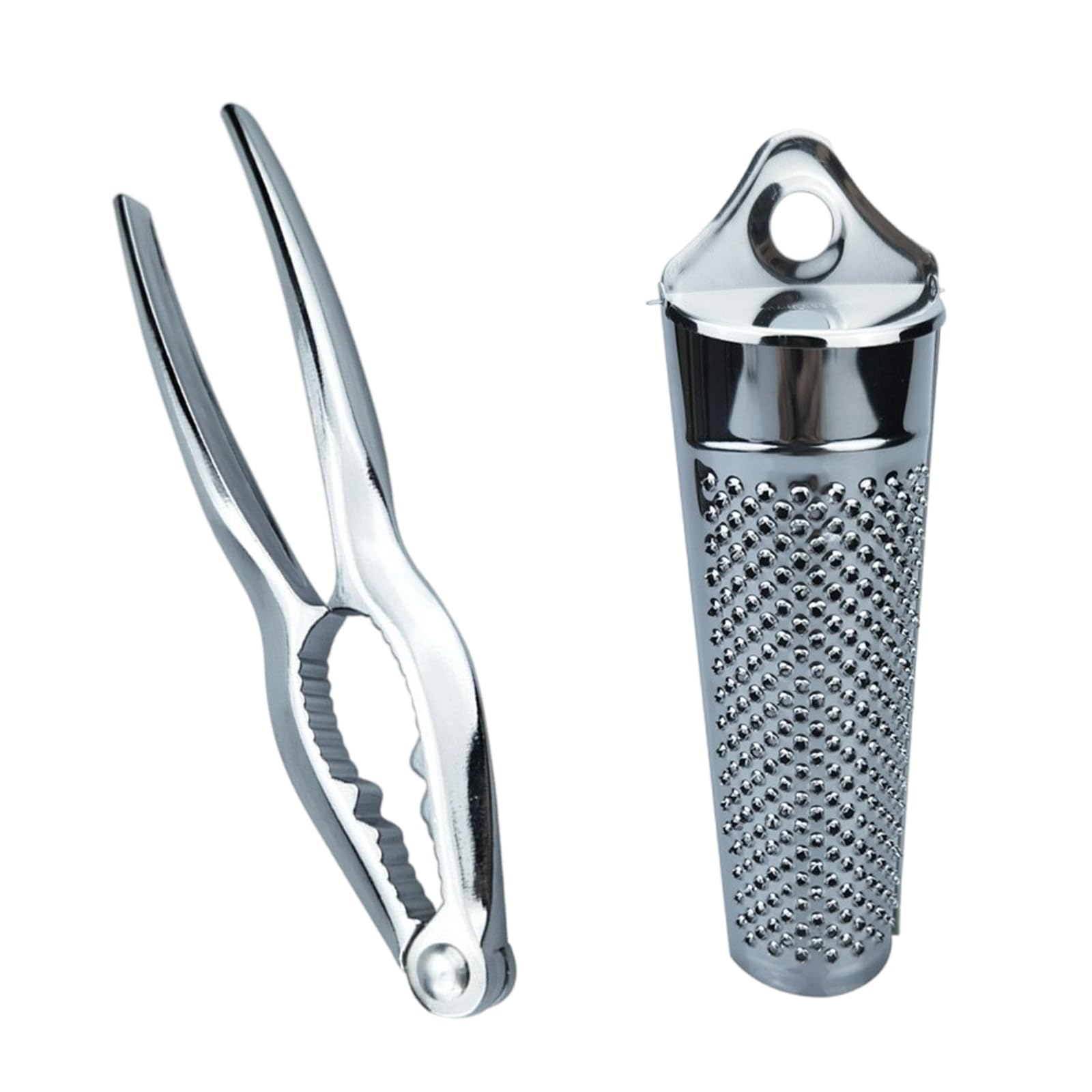 Msioytog Ergonomic Kitchen Tool Feature Nonrust Steel Nutcrackers and Grater for Nut Cracking Grating Perfect for Baking Salads Dishwasher Safe
