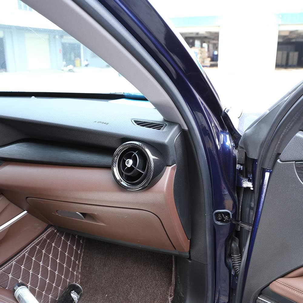 for Alfa Romeo Stelvio 2017-2018 Carbon Fiber Style ABS Side Air Conditioning Vent Outlet Cover Trim