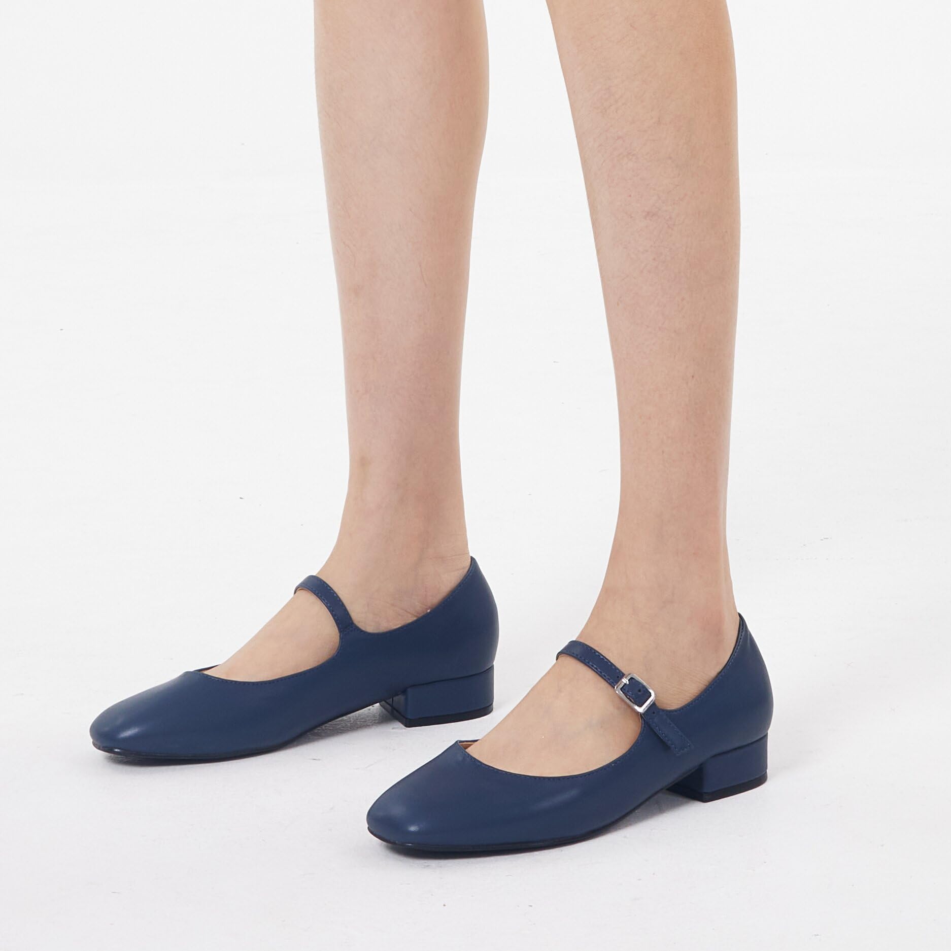 GENSHUO Mary Jane Scarpe da Donna, Ballerine con Punta Quadrata, Comode e Semplici, con Soletta Imbottita, EU 36-42