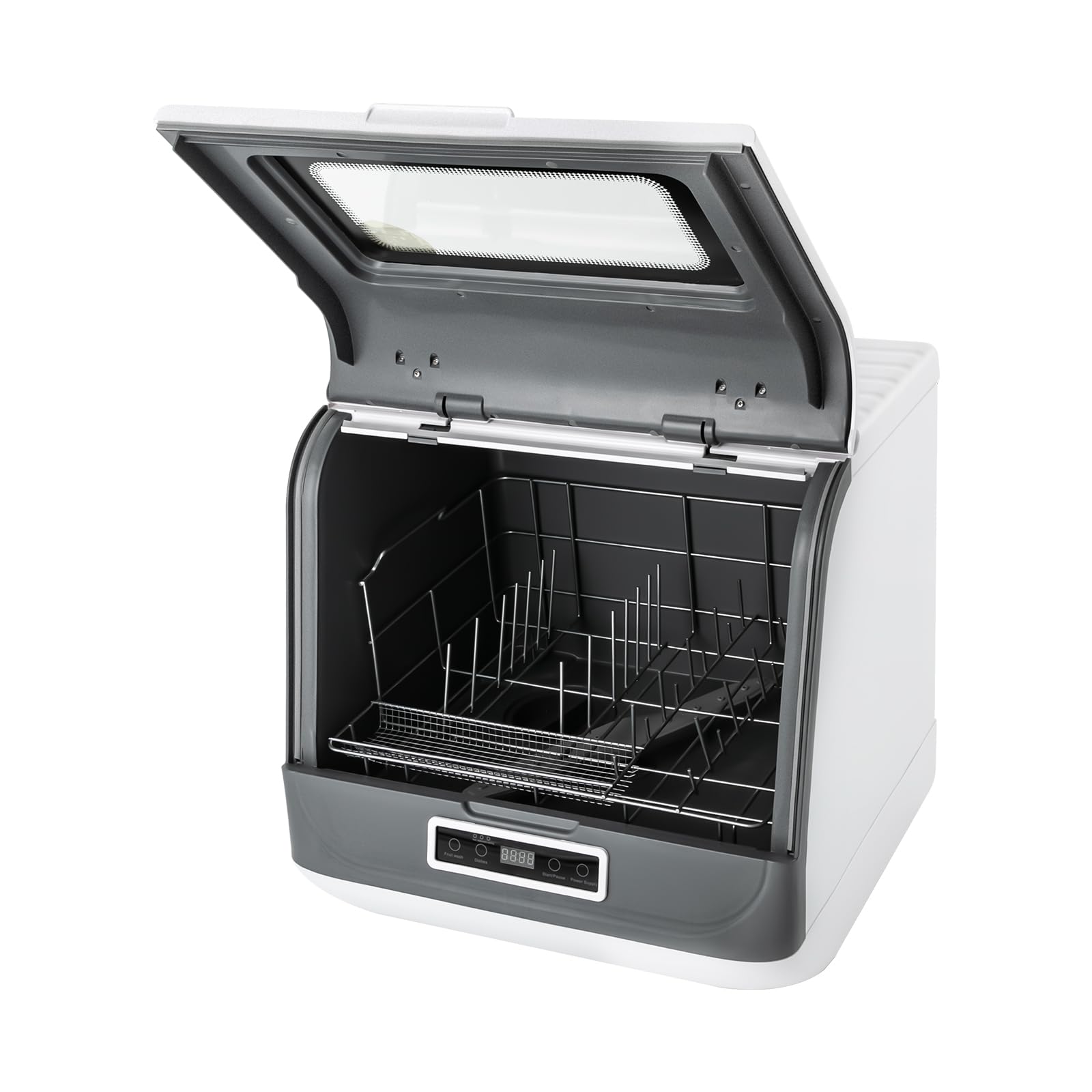 Mini lavastoviglie con 3 programmi, lavastoviglie da tavolo autoportante, con asciugatura automatica, lavastoviglie da tavolo con serbatoio con collegamento dell'acqua, lavastoviglie con asciugatura