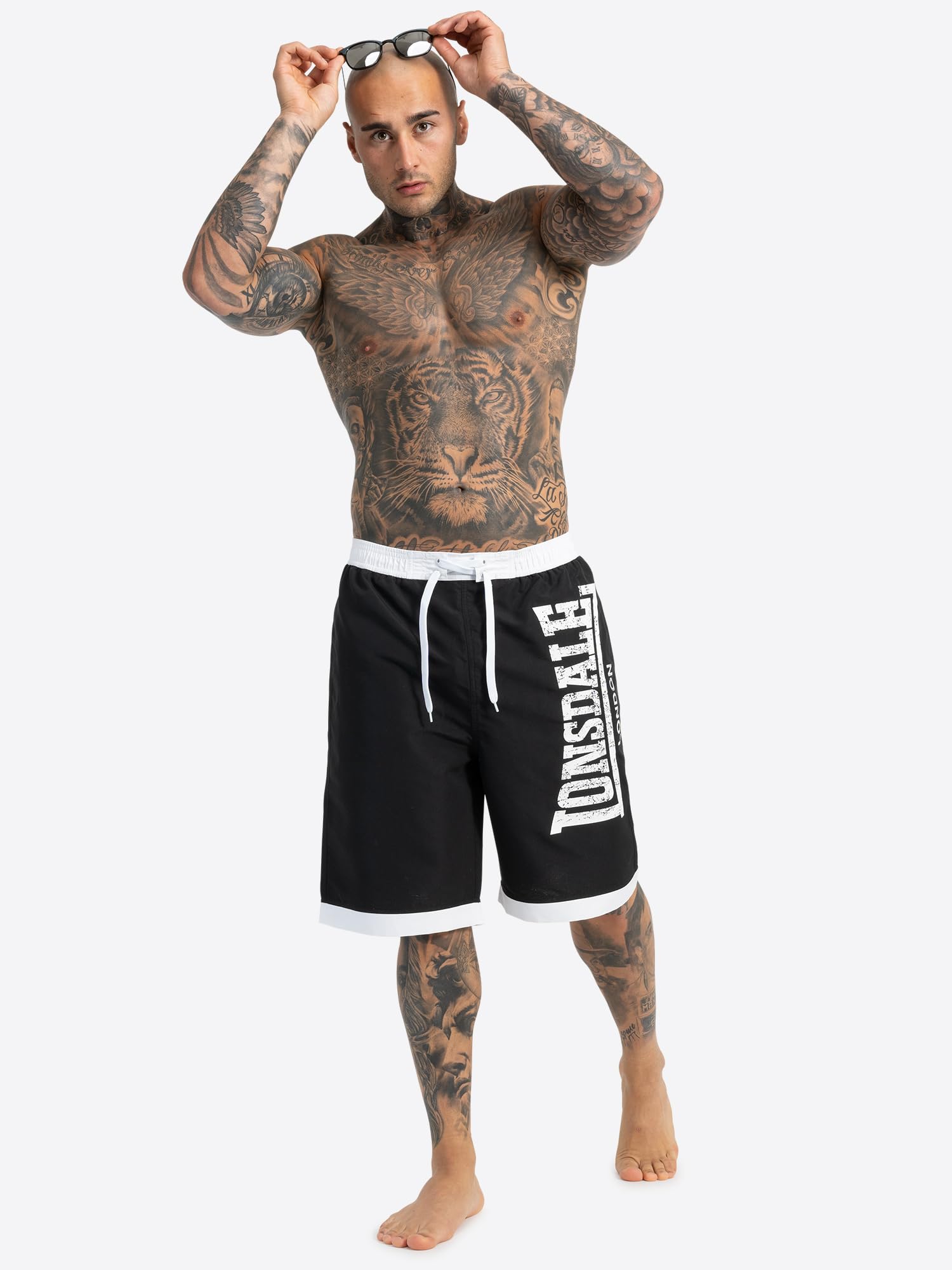 Lonsdale London Clennel Hombre Bañador Azul Regular
