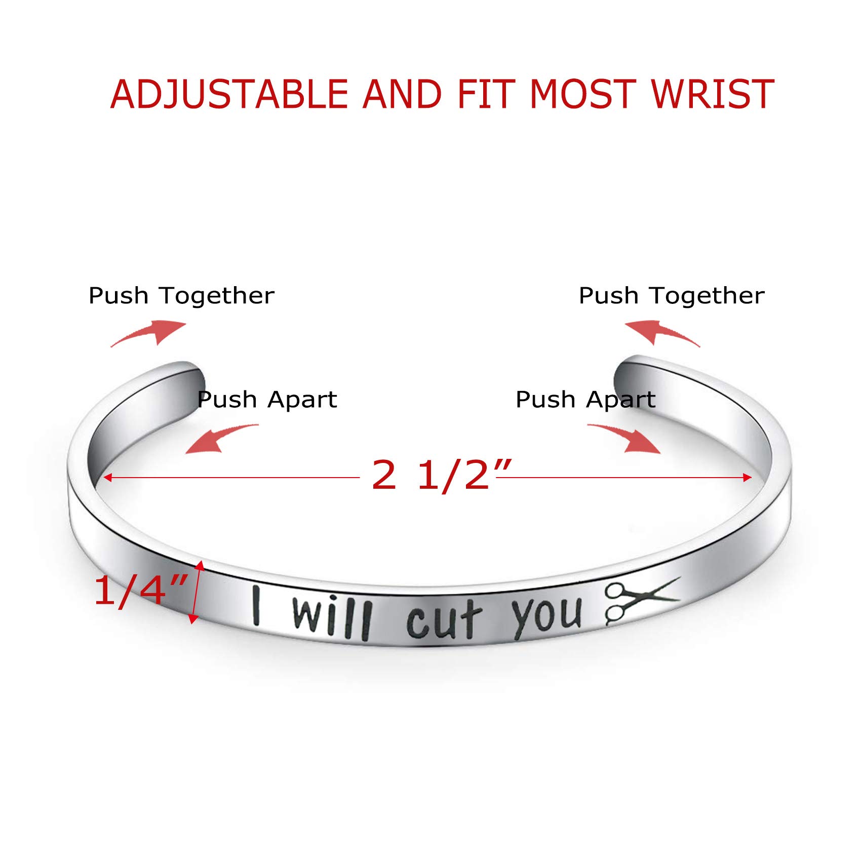 Melix Home Cosmetology Graduation Gift 2022 I Will Cut You Bracelet Gifts For Hairdresser Stylist Cosmetology Student