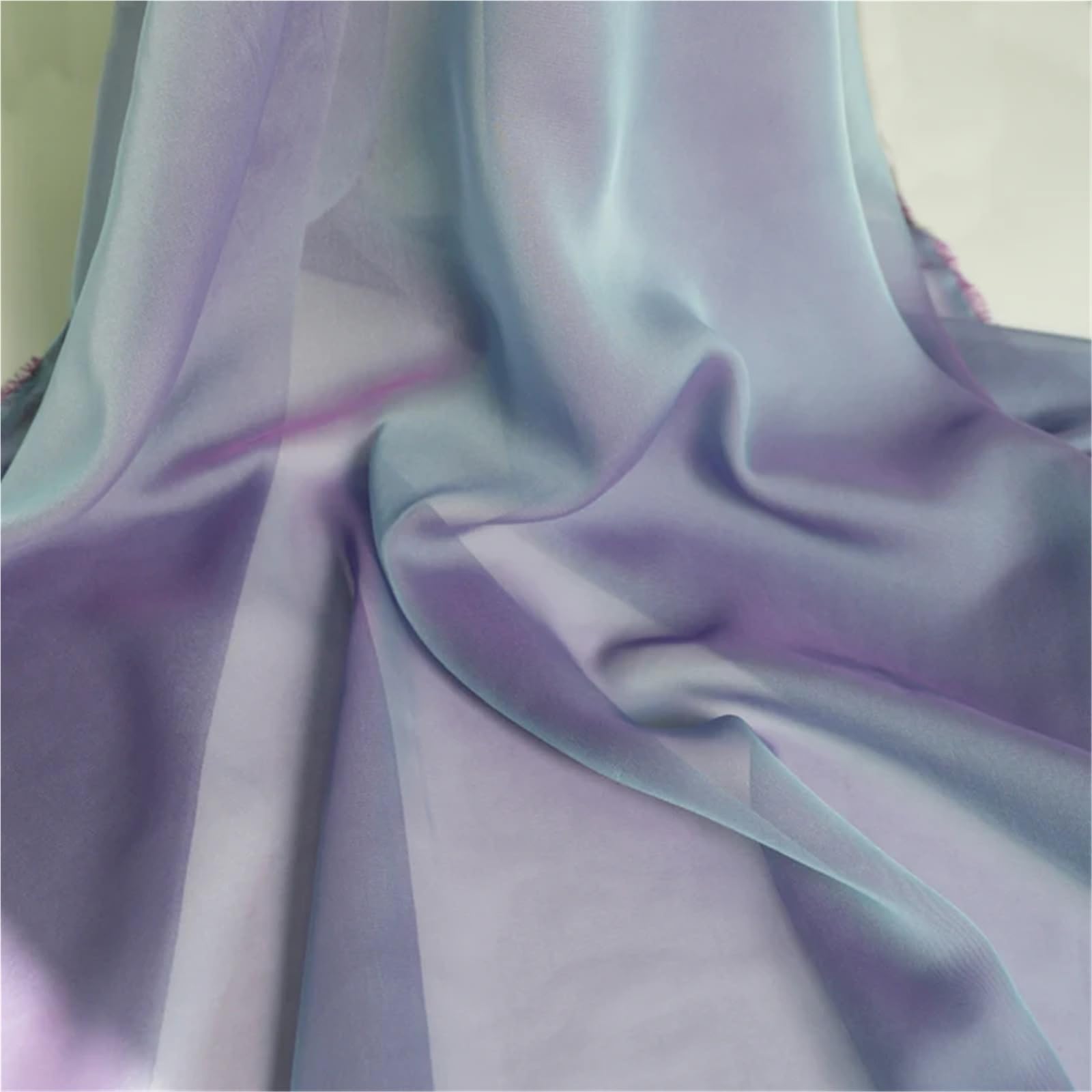 100 x 148 cm, tela de gasa superfina de 2 tonos, suave para baile de novia, tela de sombreado para coser (2 azules lila, 10 metros x 1,48 metros)
