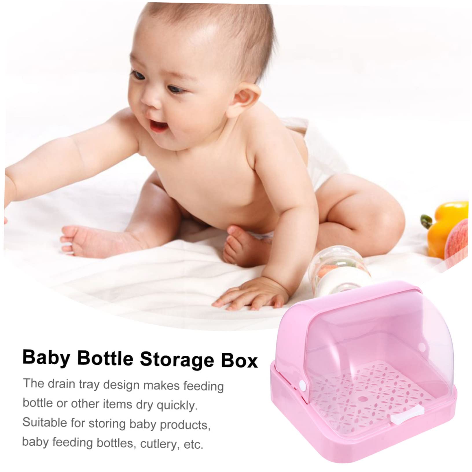 TOYANDONA Babyflaschen Aufbewahrungsbox mit Abtropfschale aus Pp-material Organizer für Babyartikel und Besteck mit Deckel für Saubere Aufbewahrung