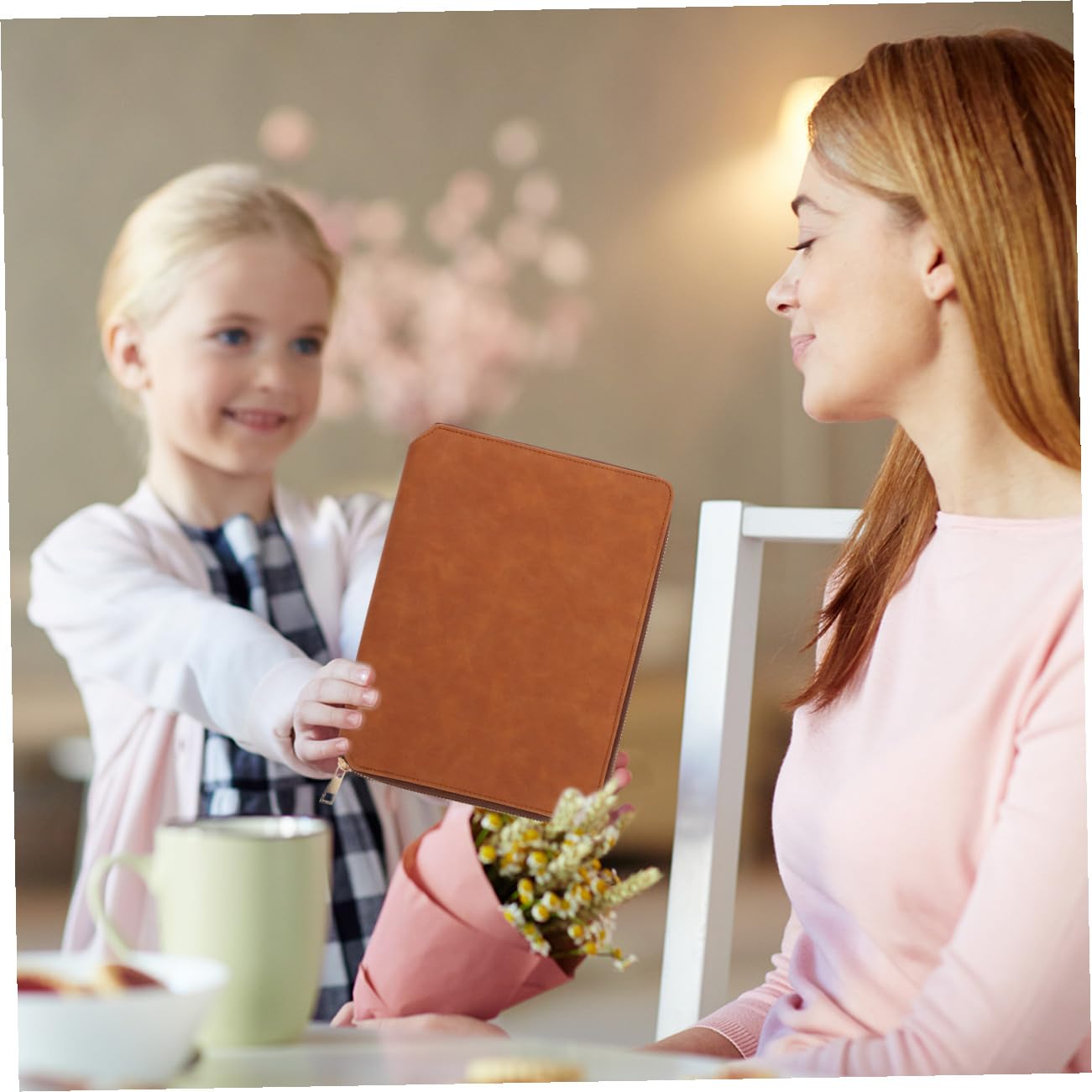 Baluue Cuaderno de Negocios A5 con Bolsa de Cremallera, Libreta de Notas de Hojas Sueltas para Oficina, Cubierta de Cuero Marrón, Cuaderno Práctico para Planificación y Uso Diario
