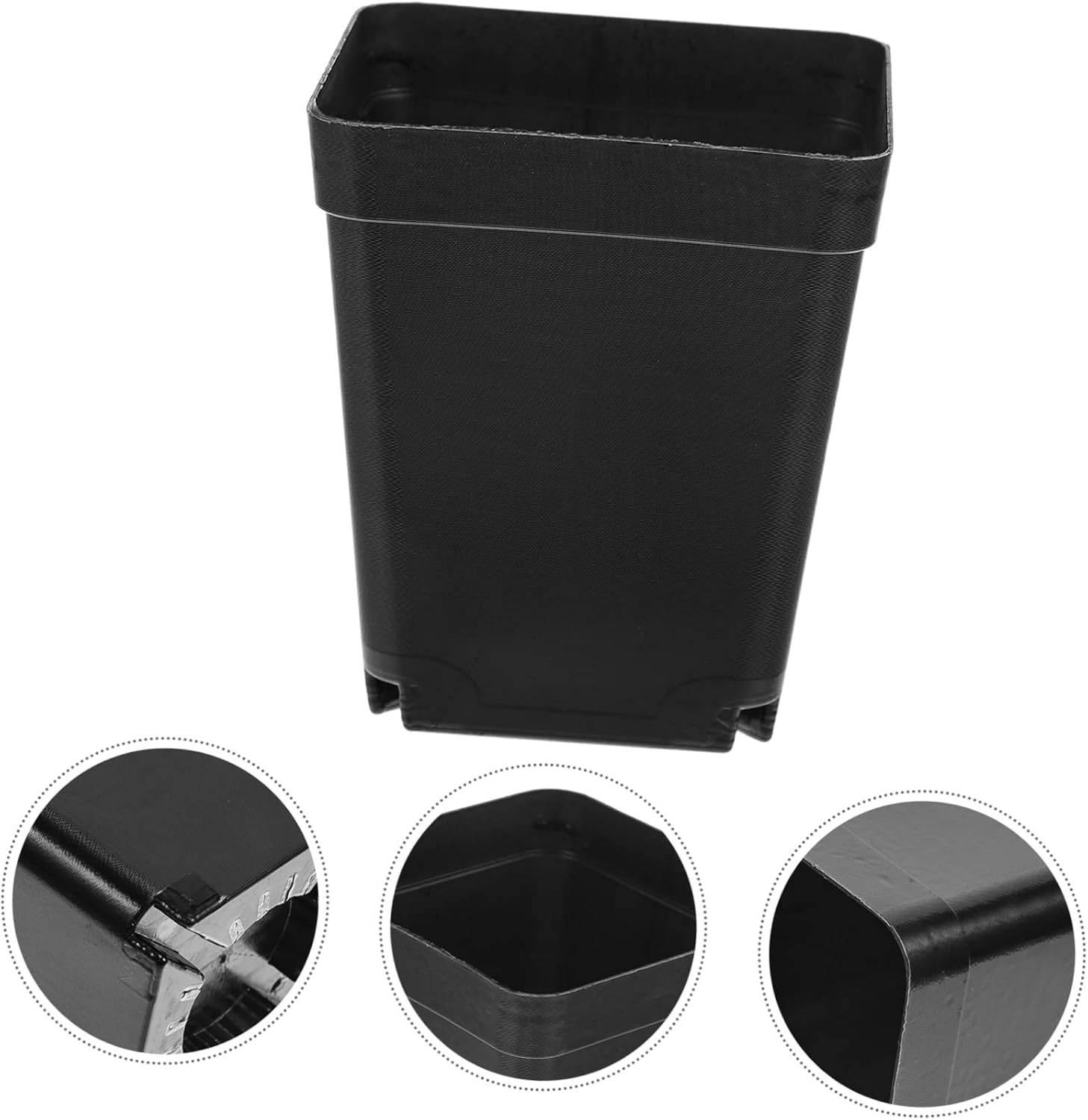 Mipcase 100pcs Miniature Nursery Pots for Plants Black Flowerpots Drainage for and Balcony Gardening Practical Household Planter