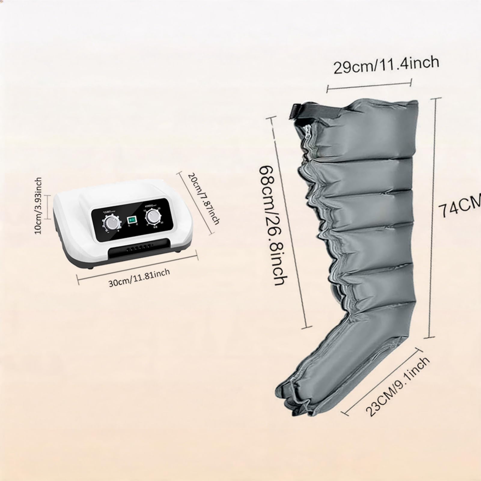 Botas Presoterapia Piernas – Presoterapia Profesional para Casa, 6 Cámaras | Presión 0-24 mmHg, Temporizador 0-30 Min | Mejora Circulación Y Drenaje Linfático