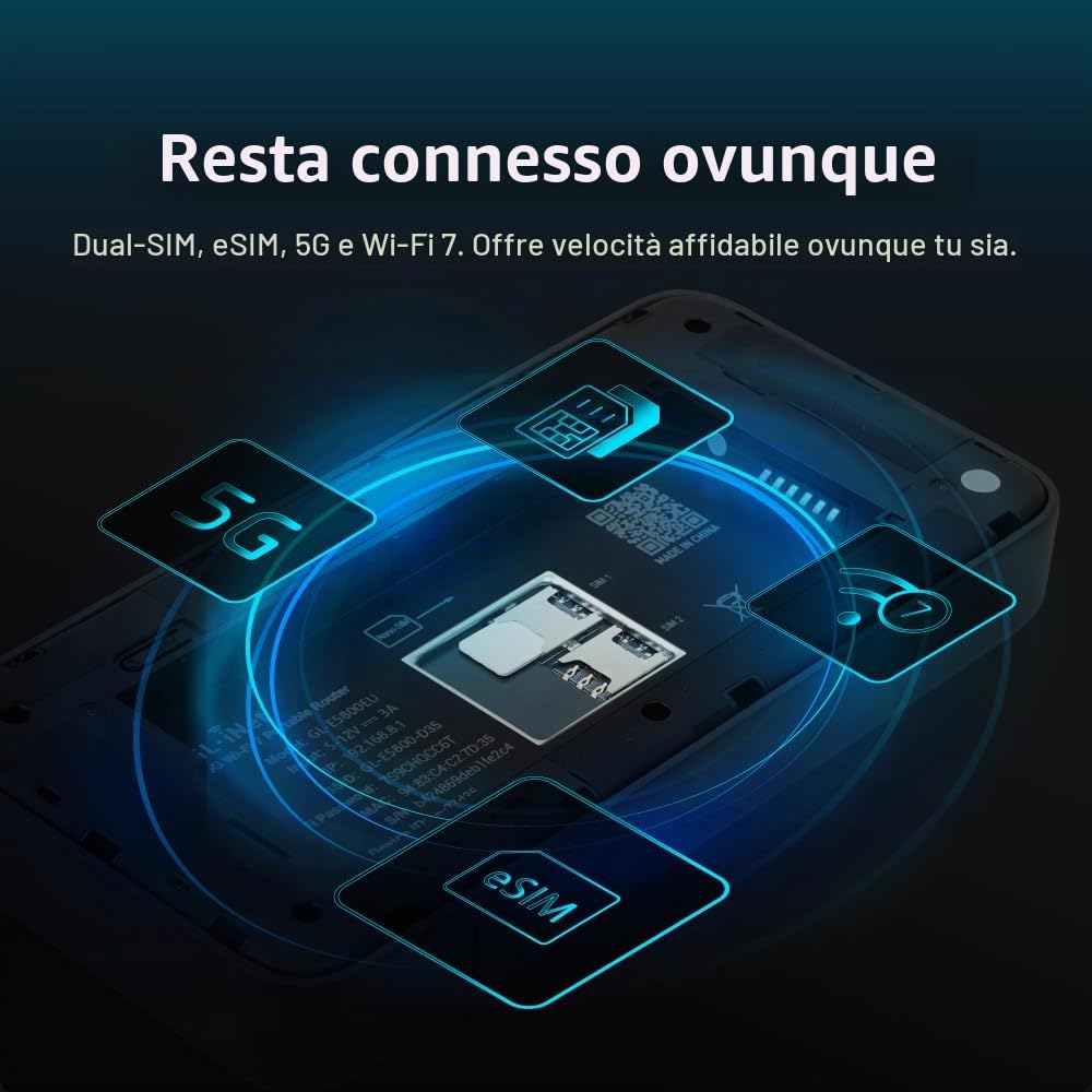 MUDI 7 (GL-E5800) | 5G NR Tri-Band Wi-Fi 7 Travel Router