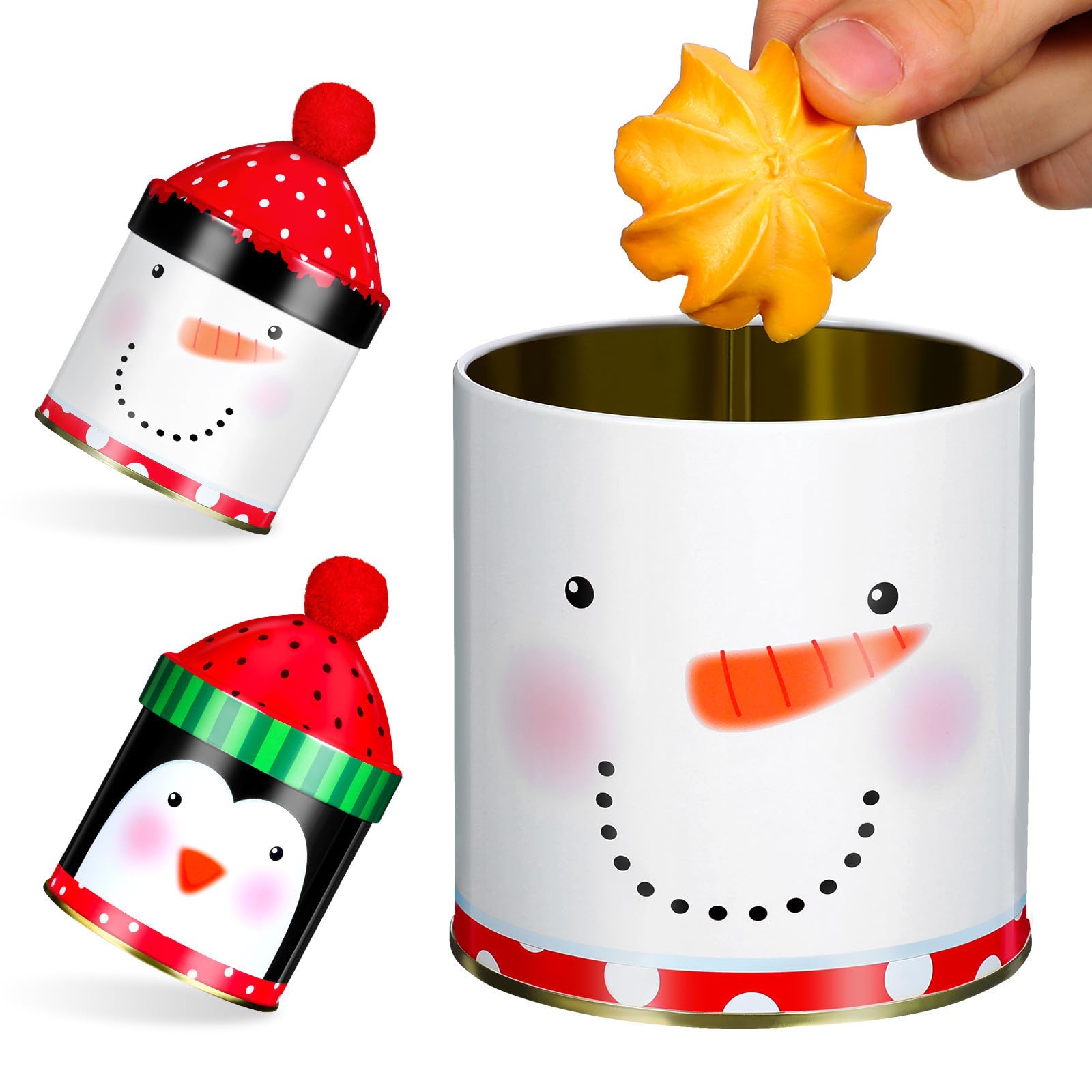 Caja de metal para galletas decorativa navideña ideal para regalar dulces caseros