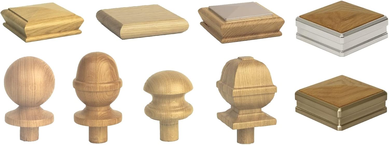 Traditional Products Oak Newel Caps Full & Half Suits 90mm x 90mm