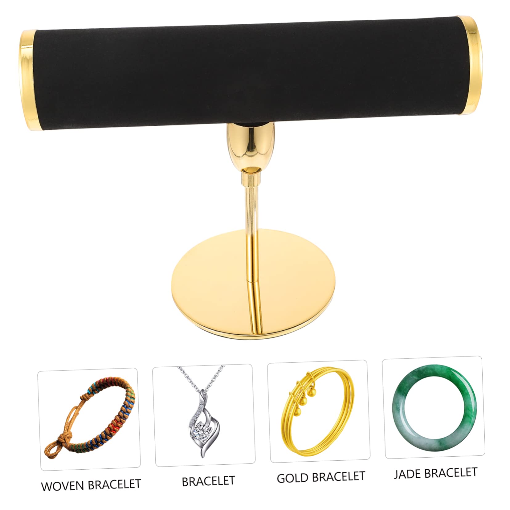 BESPORTBLE Porta Gioielli Barra T per Orologi, Braccialetti e Collane, in Microfibra e Metallo, Organizer per Gioielli da Casa e Viaggio
