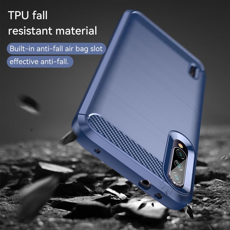 Image of Hybrid Carbon Fiber Back Case for Xiaomi Mi A3 (Blue)