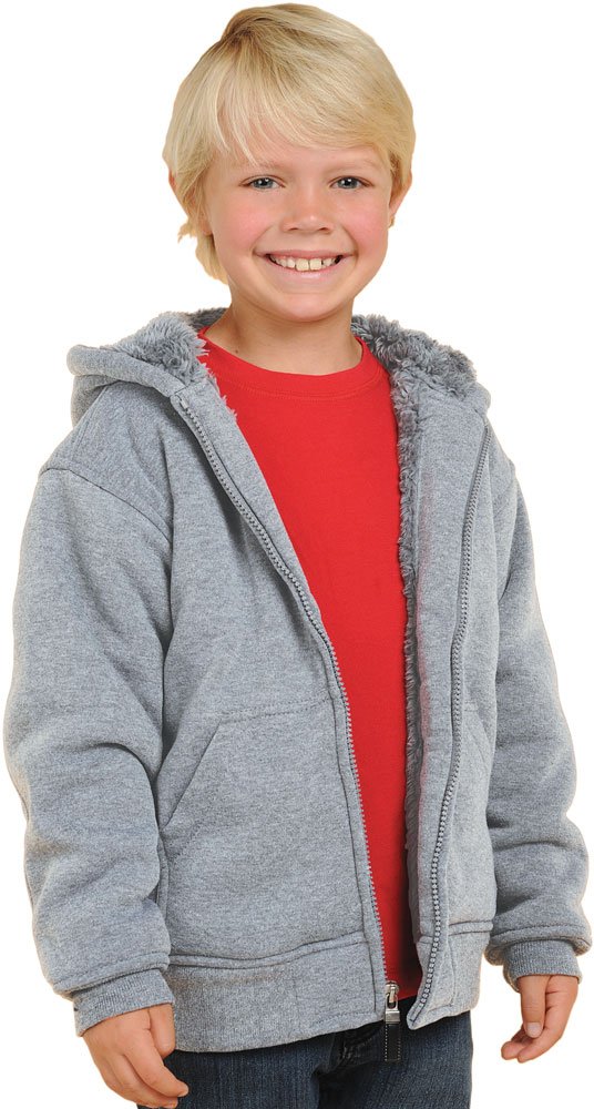 Big Boys and Girls Poly Fleece Hoodie Jacket with Baby Sherpa Lining
