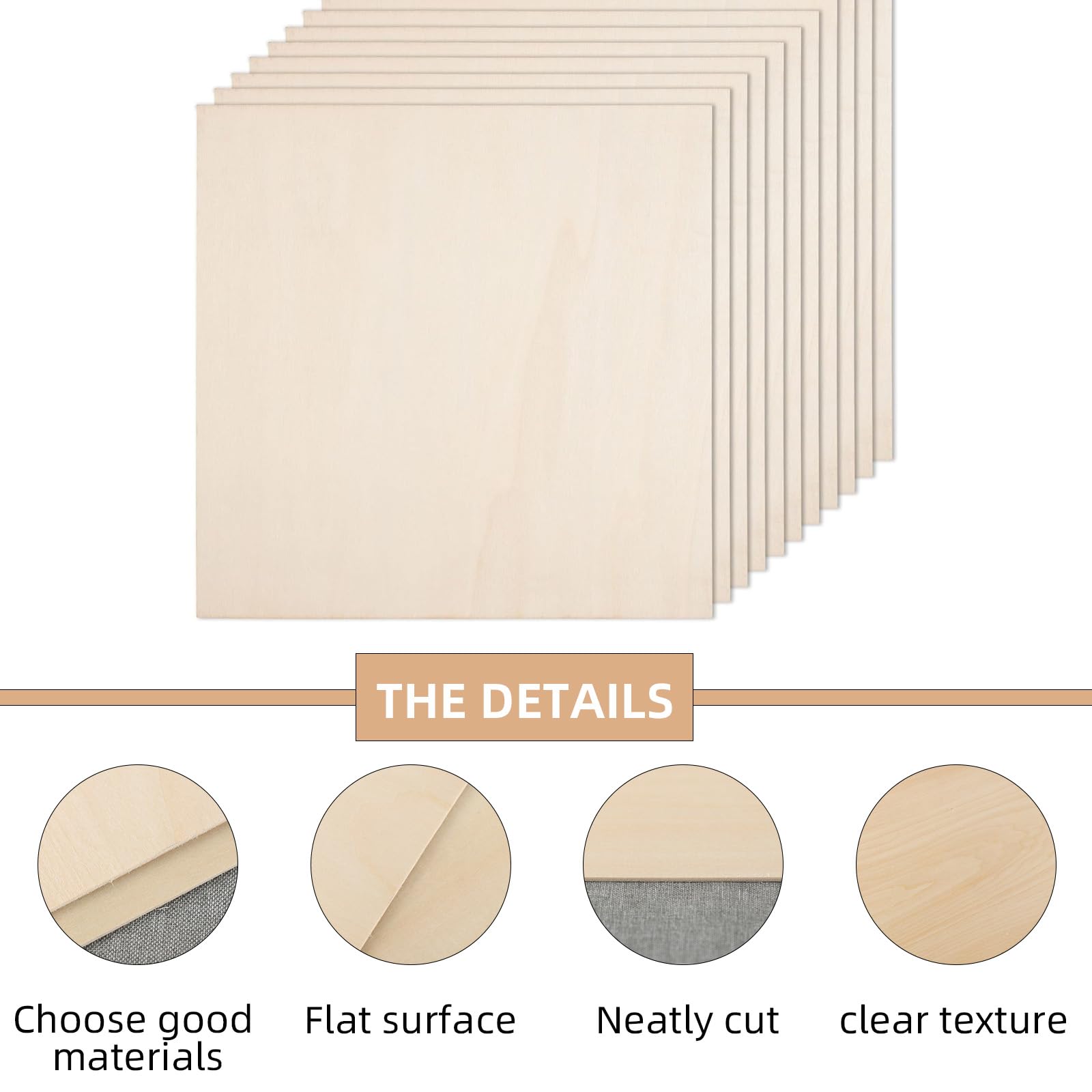 Balsa Legno 24 Pezzi 300 x 200 x 2 mm - Tavolette Legno Balsa 2 mm - Pannelli Compensato A4 - Per Artigianato Fai Da Te, Modello