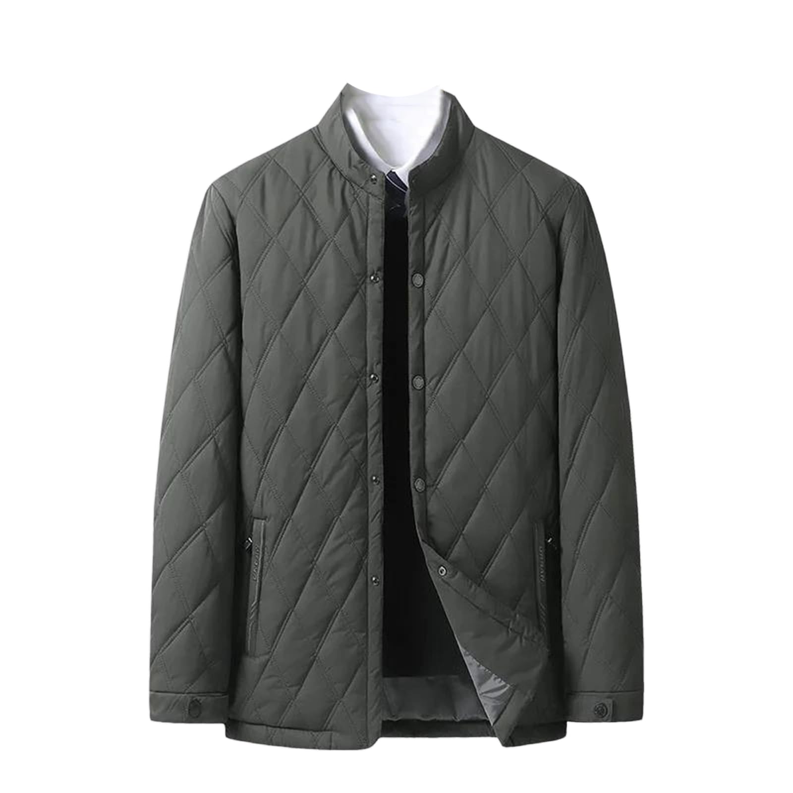 Parka d'hiver grande taille matelassée à carreaux style business casual