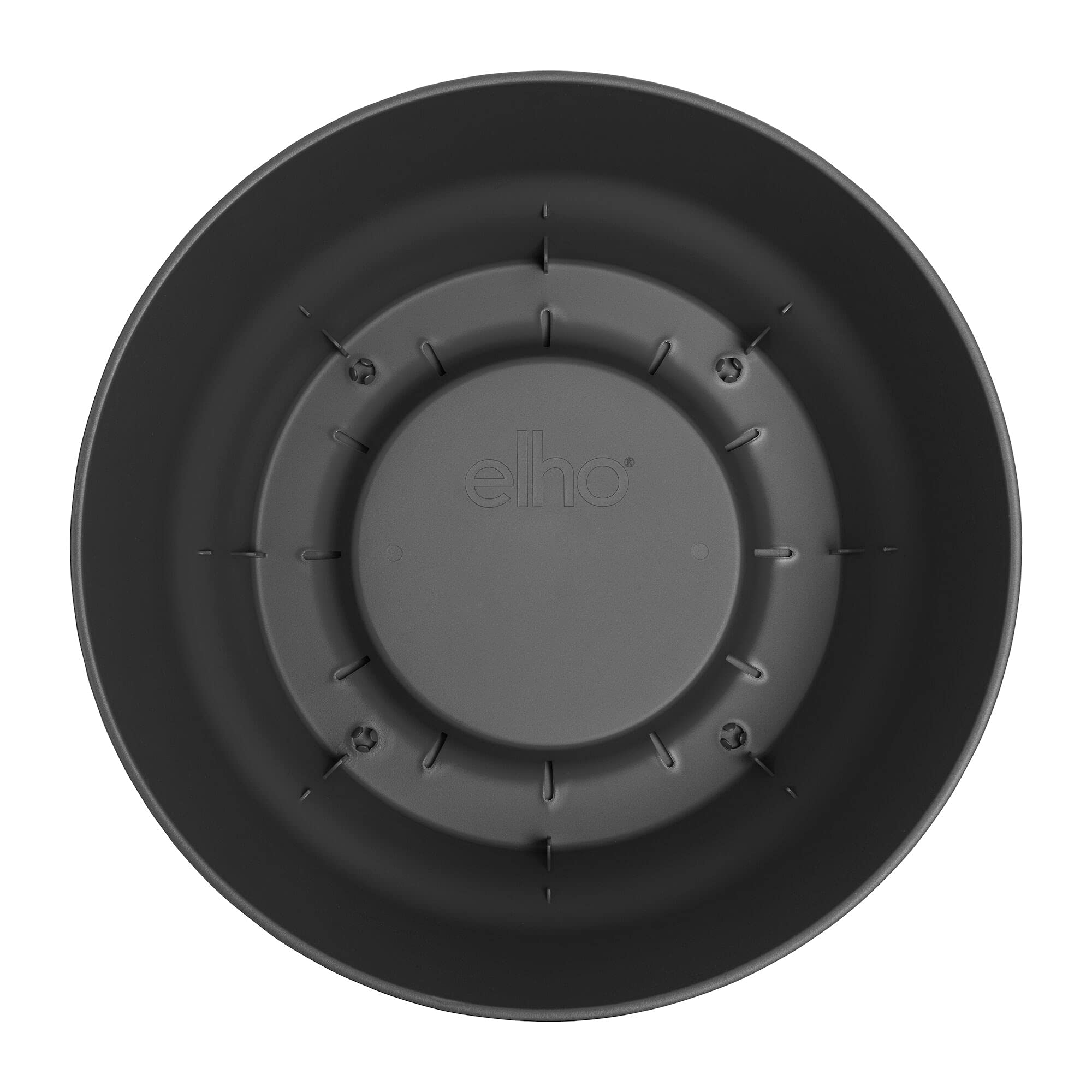 elho Greenville Schale 33 - Blumentopf für Außen - 100% recyceltem Plastik - Ø 32.5 x H 19.4 cm - Schwarz/Living Schwarz (Packung mit 2)