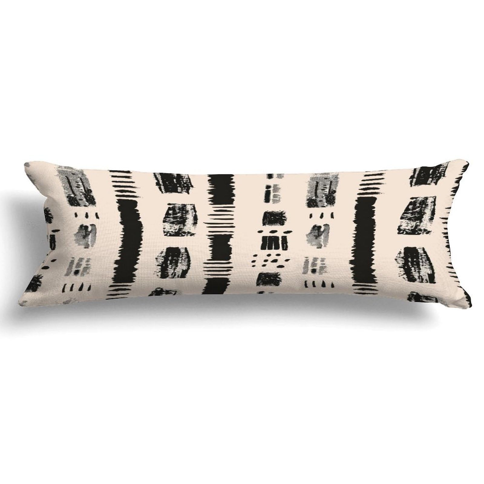 Black And Beige Modern Abstract Stripes Pattern Decorative Long Body Pillow Cover Case for Bedding Sofa Hotel Home Decor,20x59in Long Pillowcase Gifts for Adults Pregnant Women Kids Girls Teens