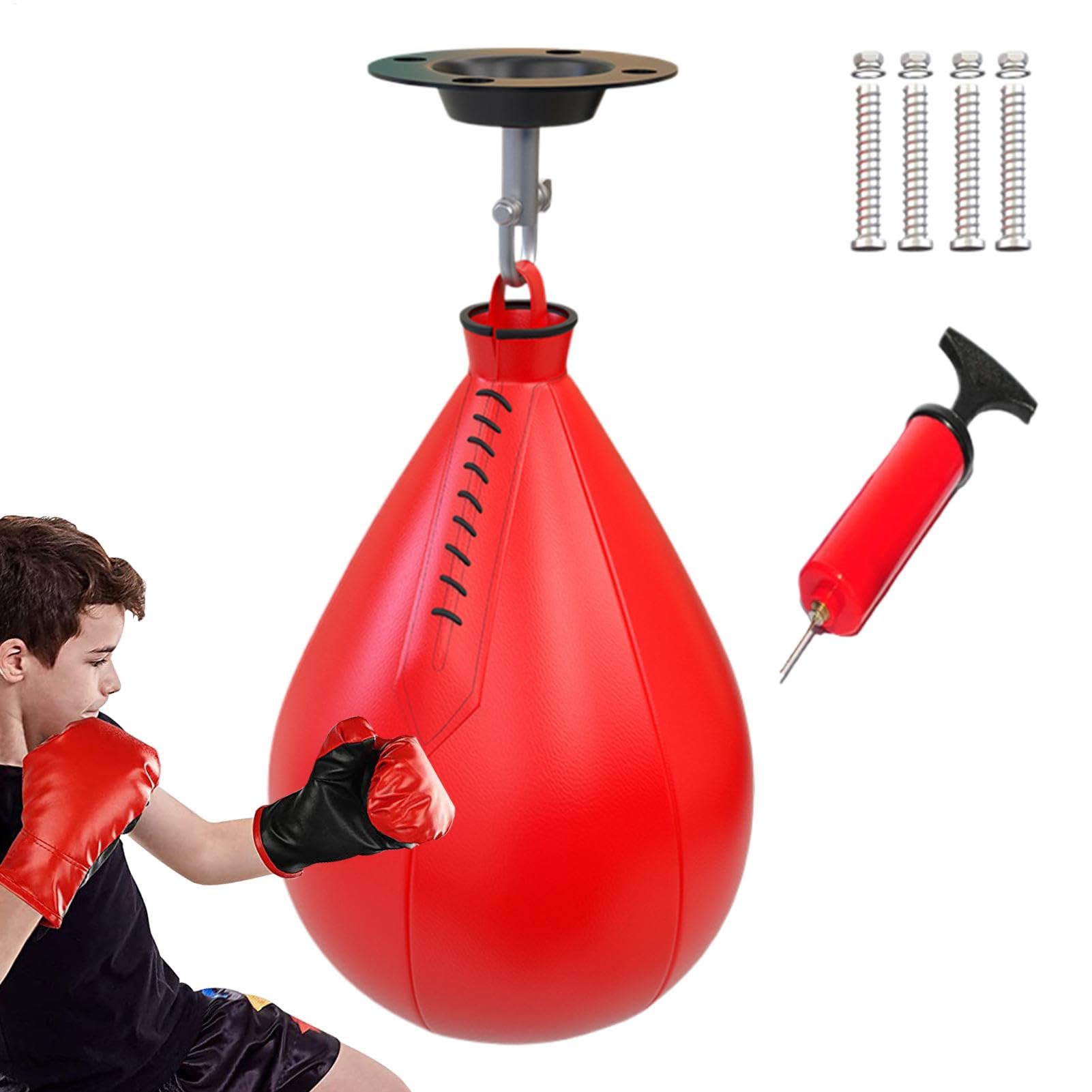 Zestaw bokserski Speedbag, wisząca torba Speed Bag, torba w kształcie gruszki, przenośna piłka bokserska, obrotowa piłka na siłownię, wielokrotnego użytku, torba Speed Bag dla mężczyzn, zestaw