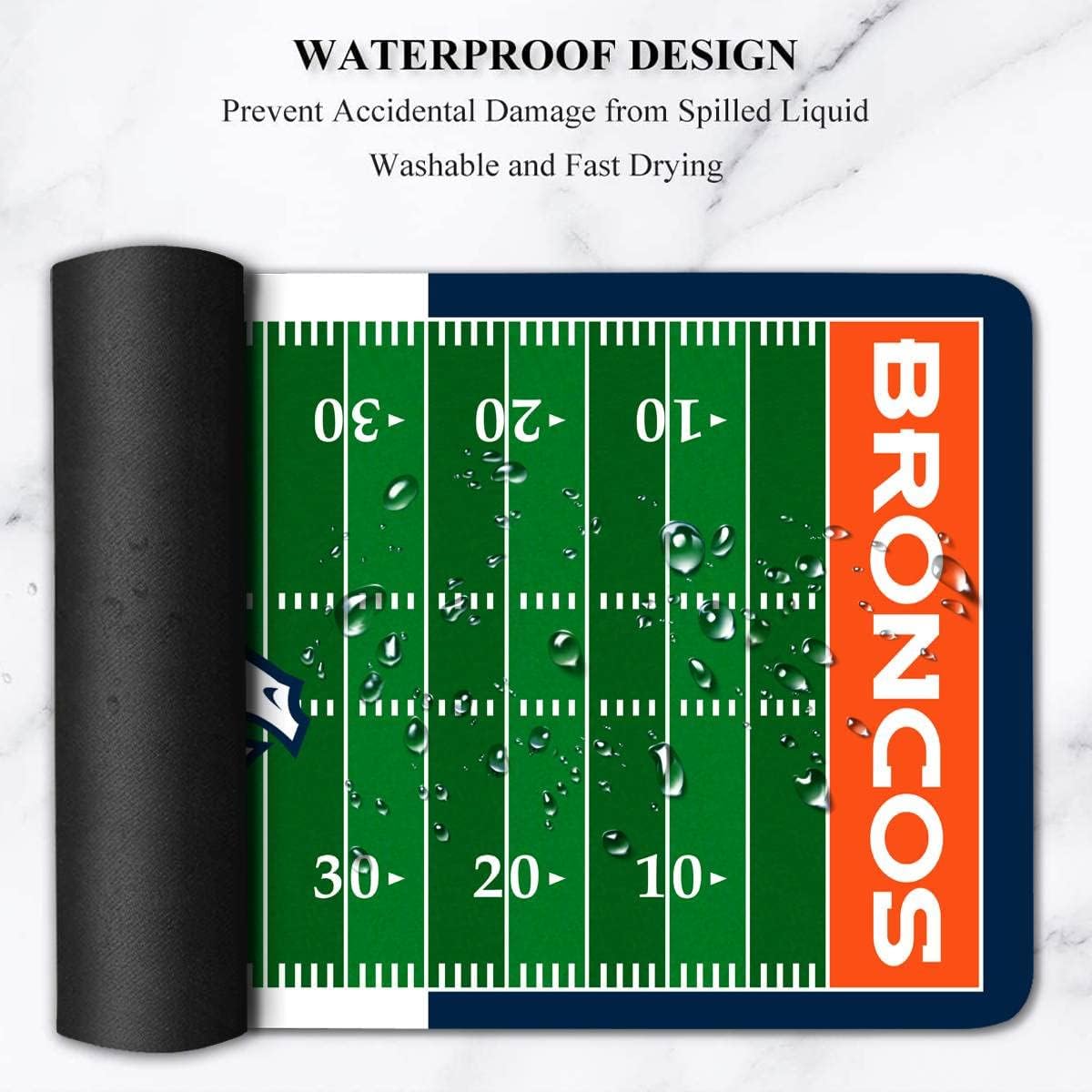 Large Gaming Mouse Pad, Mousepad with Non-Slip Rubber Base for Laptop Computer Desktop Keyboard,Football Fans Boy Husband Gift Orange Design Mat - Image 4