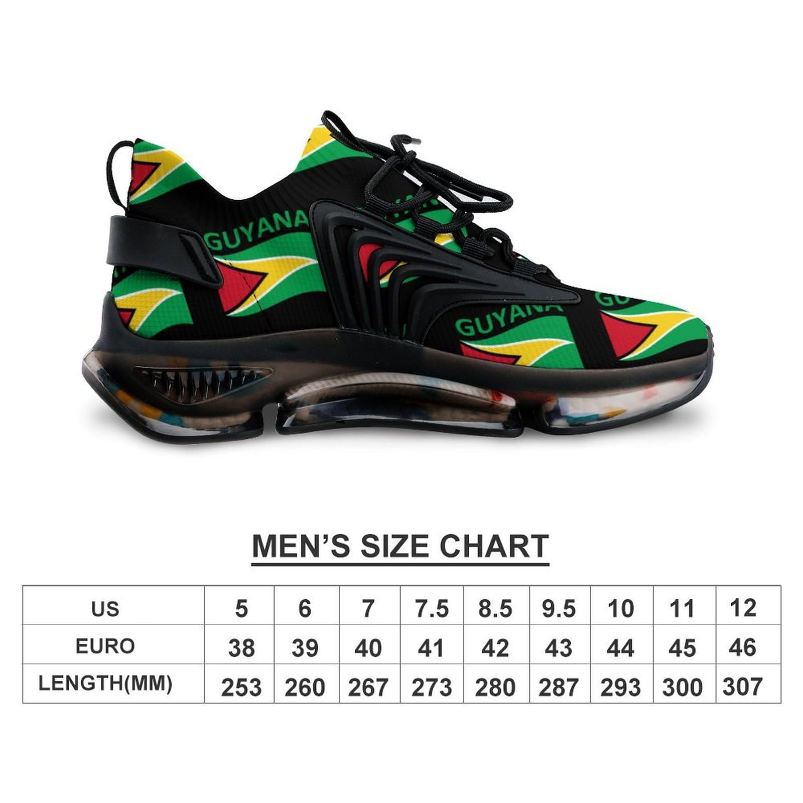 Flag of Guyana Men's Sport Shoes Lightweight Running Athletic Shoes Fashion Sneakers 11.5women/9.5men