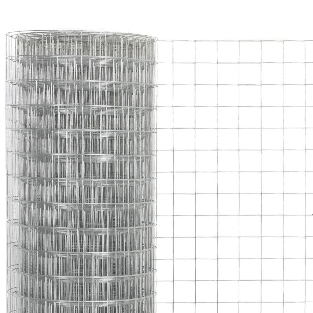 Malla de alambre de acero galvanizado plateada 10x1,5 m, Malla metálica para gallinero, Red de gallinero de acero, Alambrada de gallinero de acero resistente para proteger a tus aves de corral