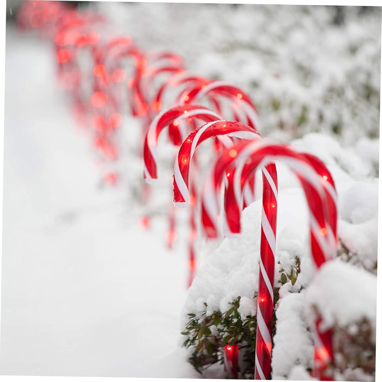 BESPORTBLE 1 Set Solar Powered Xmas Walking Stick Candy Lamp Outdoor LED Umbrella Handle Light for Garden Decoration Creates Festive Atmosphere for Christmas