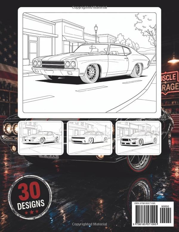 American Muscle Coloring Book: Classic to Modern High-Performance Vehicles for Enthusiasts image 3