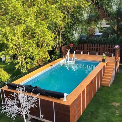 Outdoor Large 20ft 40ft Fiberglass Swimming Acrylic Glass Window Prefab Plunge Pool Shipping Container Above Ground Swimming Pool