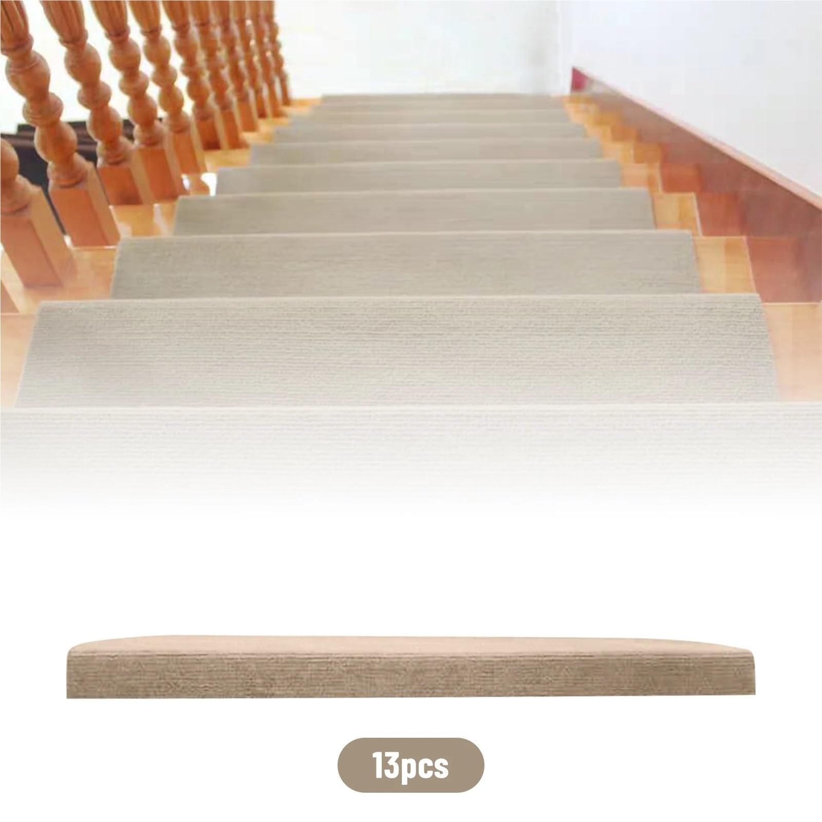 Tapis Marche Escalier Tapis d'escalier antidérapant, 20 x 55 cm, en Polyester et PVC, Facile à Nettoyer, idéal for Les escaliers intérieurs et extérieurs.