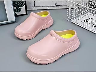 コックシューズ 厨房靴 超軽量 EVA素材 滑りにくい 黒 ブラック 耐水 耐油 抗菌 防臭 撥水 つま先保護プレート 飲食店 キッチン ホール 業務用 作業靴 キッチン 飲食店 食品加工 ホール 工場 ユニセックス大人 22.5-23.0 cm ピンク