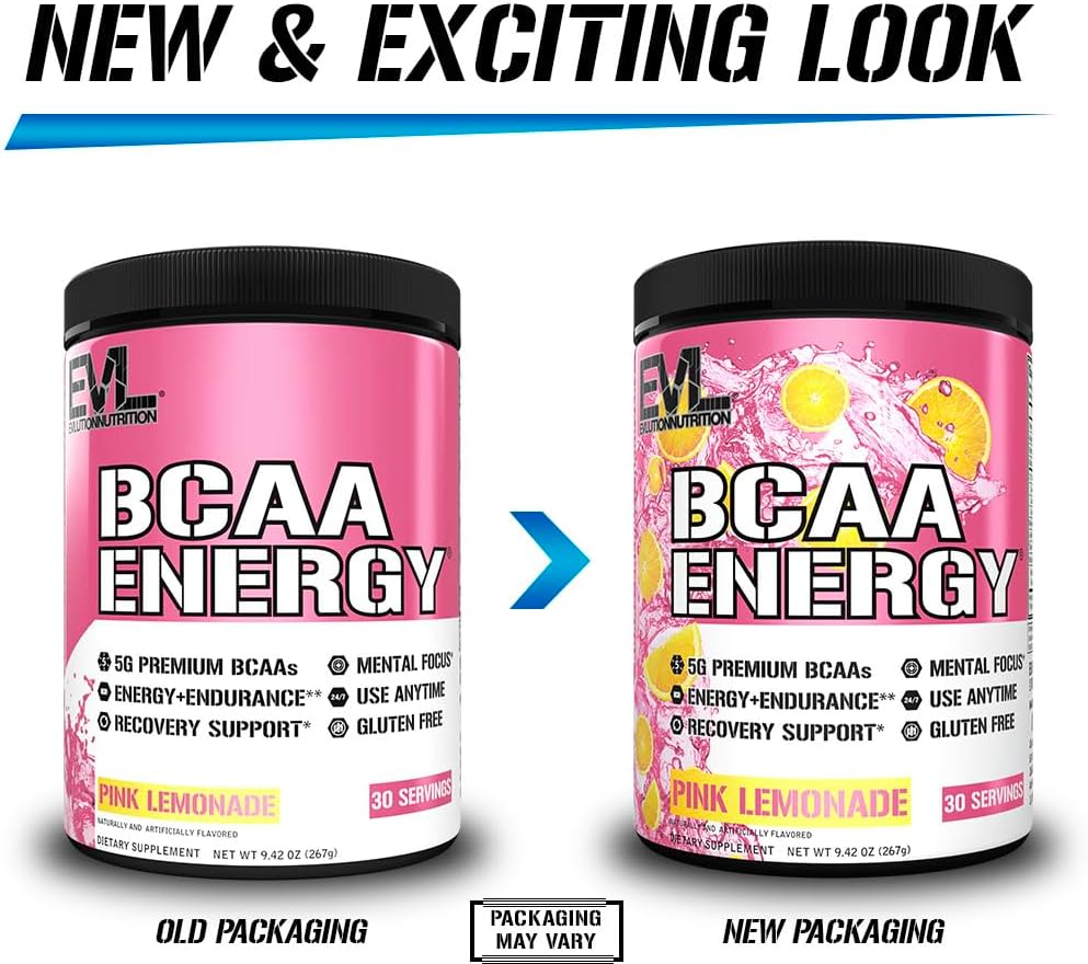 EVL BCAAs Amino Acids Powder - BCAA Energy Pre Workout Powder for Muscle Recovery Lean Growth