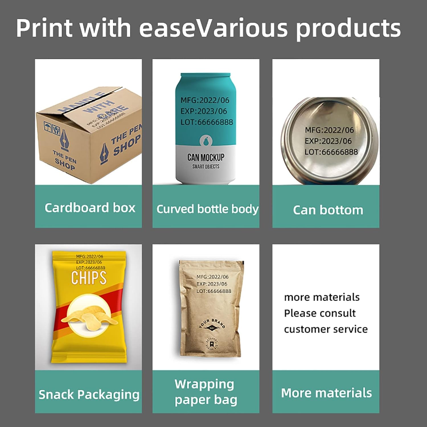 Portable Handheld Inkjet Printer Mini Label Coding Machine 12.7mm Mini Handheld Inkjet Printer Production Date Barcode Bottle Cap Logo Printing Permanent Ink